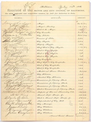 100 pieces of 19th century Baltimore governmental ephemera