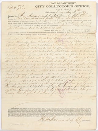 100 pieces of 19th century Baltimore governmental ephemera