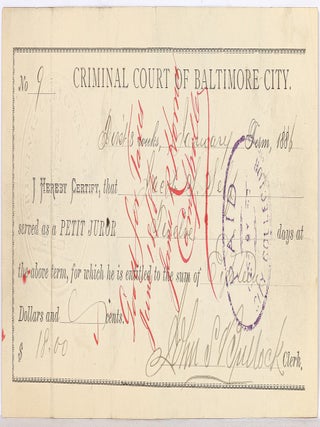 100 pieces of 19th century Baltimore governmental ephemera