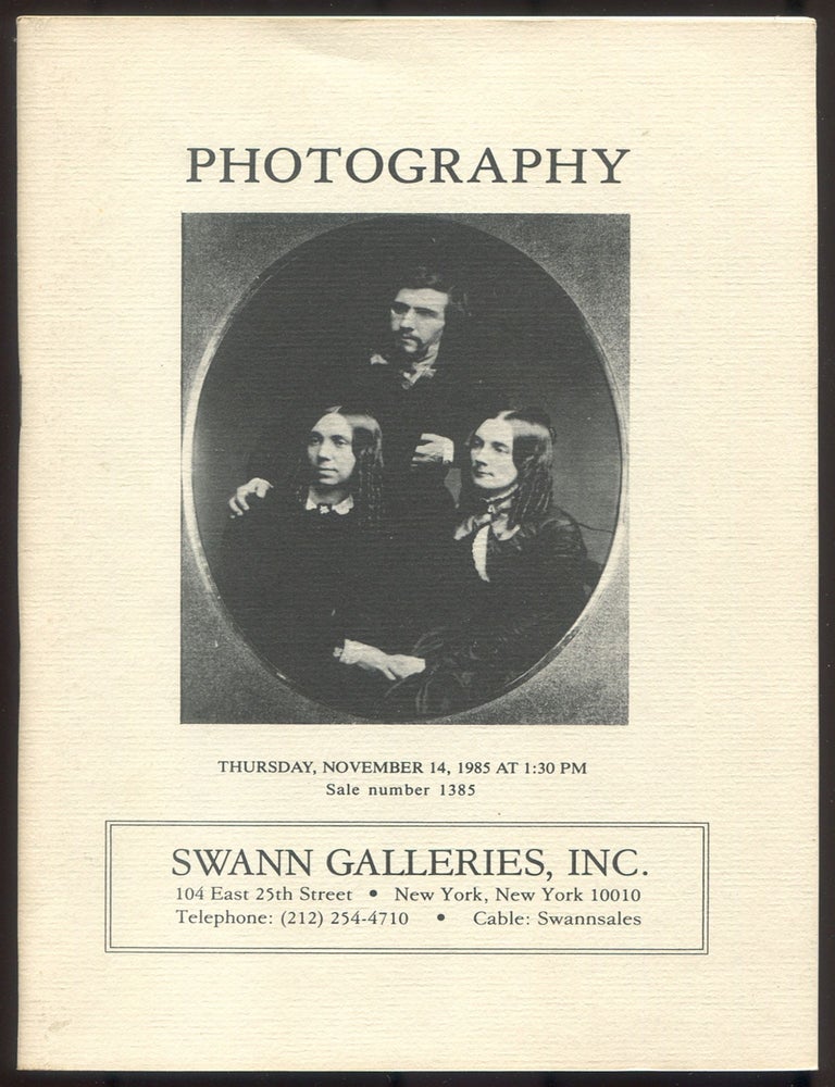Item #615469 [Auction Catalog]: Swann Galleries: Photography &ndash; Thursday, November 14, 1985