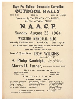 Item #616051 [Small Broadside]: Huge Pre-National Democratic Convention Outdoor Rally......