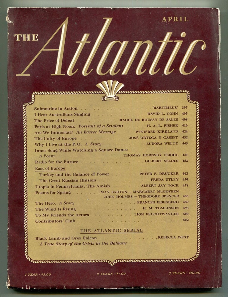 Item #616166 The Atlantic &ndash; Volume 167, Number 4, April 1941