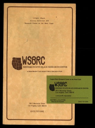 Item #616699 [Pamphlet and Business Card]: Western States Black Research Center. Largest Black...