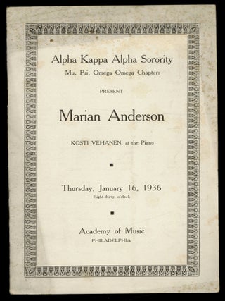 Item #616775 [Program]: Alpha Kappa Alpha Sorority, Mu, Psi, Omega Omega Chapters, present Marian...