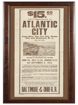 Item #617308 [Broadside, Jersey Shore]: $15.60 Pittsburgh to Atlantic City, Cape May, Sea Isle...