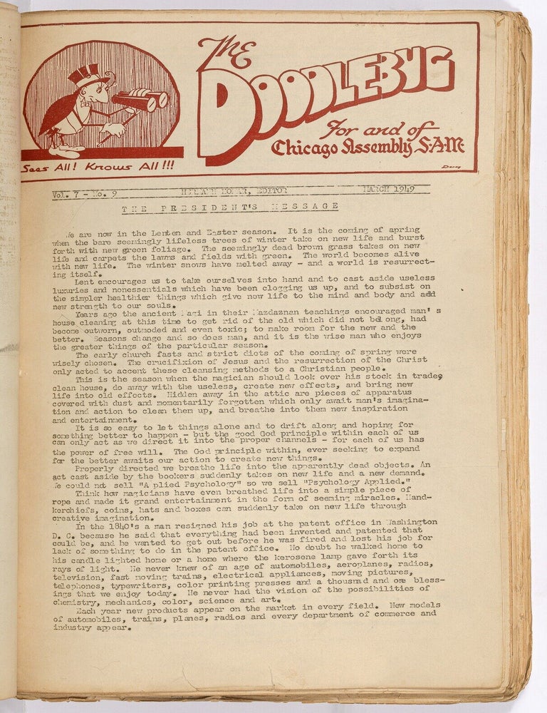 Item #617922 [Magic]: The Doodlebug: For and of Chicago Assembly S.A.M. [A Broken Run of 33 Issues &ndash; Vol. 7, No. 3 - Volume 13, No. 7, September 1948 - January 1955]. Hermann HOMAR.
