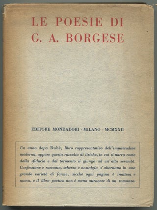 Item #617935 Le poesie di G. A. Borgese. G. A. BORGESE, Giuseppe Antonio