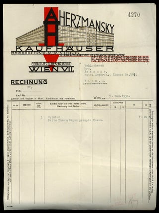 Item #618059 [Letterhead]: Herzmansky Kaufhauser [Herzmansky Department Stores
