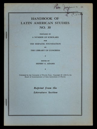 Item #618341 [Offprint]: Handbook of Latin American Studies No. 30. Henry E. ADAMS