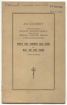 Item #618800 An Exhibit Under the Auspices of National Research Council Prepared by the Chemical...