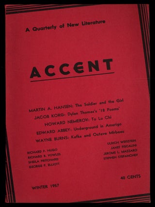 Item #618837 Underground in Amerigo [in] Accent: A Quarterly of New Literature &ndash; Vol. XVII, No....