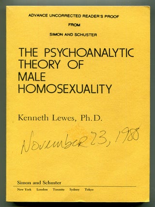 Item #619091 The Psychoanalytic Theory of Male Homosexuality. Kenneth LEWES