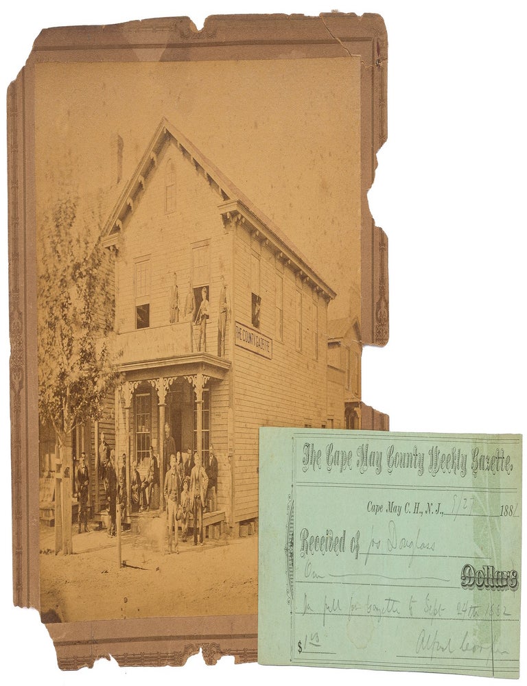 Item #619446 [Photograph]: The Offices and Staff of The Cape May County Weekly Gazette. 1881 [with] Printed receipt from the newspaper.