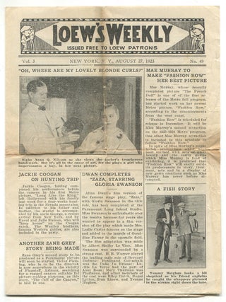 Item #619494 [Film Periodical]: Loew's Weekly: Issued Free to Loew Patrons. Vol. 3, No. 49....