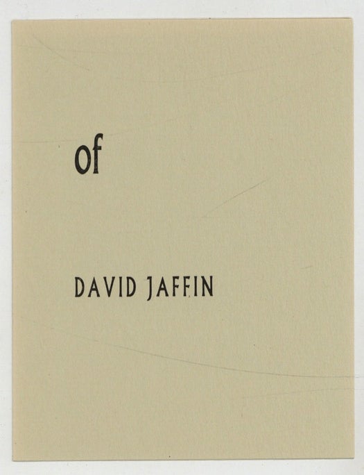 Item #619572 of. David Jaffin.