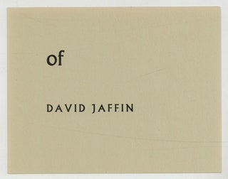 Item #619572 of. David Jaffin
