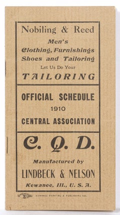 Item #620168 Official Schedule Central Association 1910