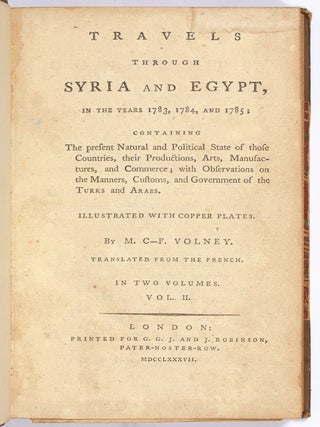 Travels Through Syria and Egypt, in the Years 1783, 1784, and 1785... Vol. II