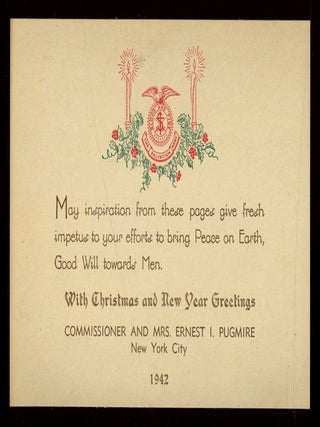 Item #621051 [Salvation Army]: Christmas Greeting from Commissioner Ernest I. Pugmire and his...