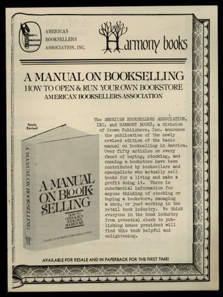 Item #621270 [Publisher's Advertisement]: A Manual of Bookselling. Charles B. ANDERSON