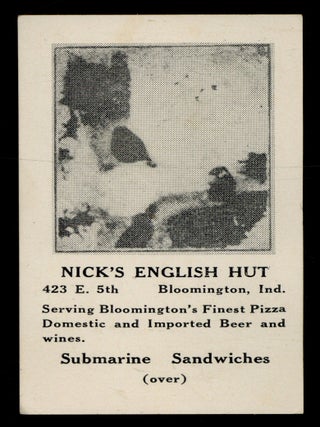 Item #621512 [Business Card]: Nicks's English Hut / The Pizzeria / The Pizza Barn....