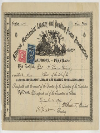Item #622251 [Stock Certificate or Bond]: Altoona Mechanics' Library and Reading Room...