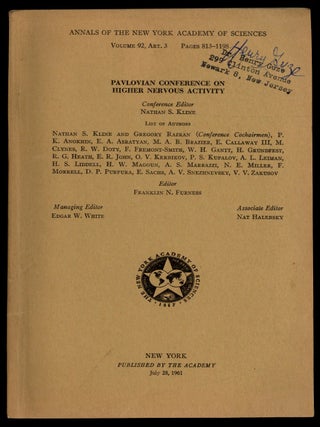 Item #622779 Pavlovian Conference on Higher Nervous Activity [in]: Annals of the New York Academy...
