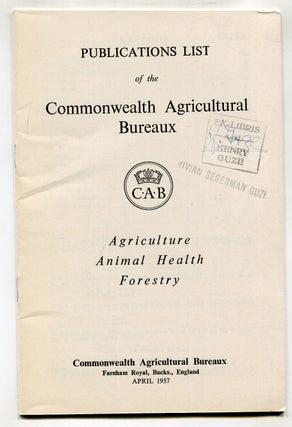 Item #623155 Publications List of the Commonwealth Agricultural Bureaux