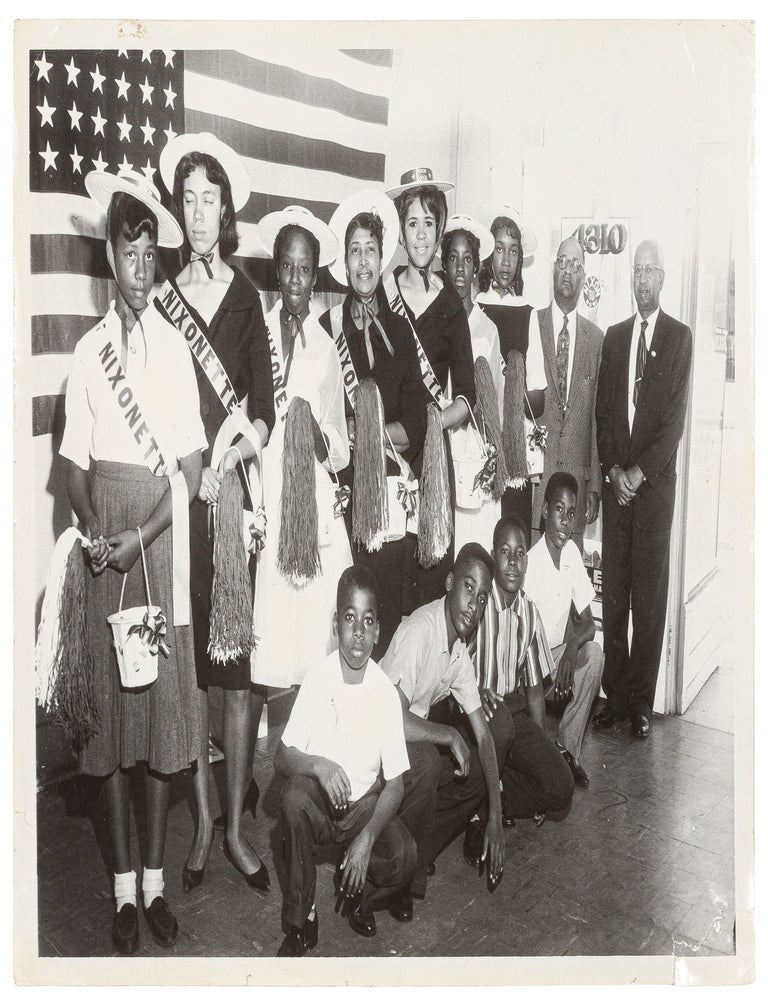 Item #623156 Original Photograph featuring "The Nixonettes," Young African-American Supporters of Richard Nixon