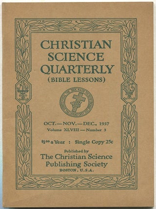 Item #623818 Christian Science Quarterly (Bible Lessons): Selected References From The Bible With...