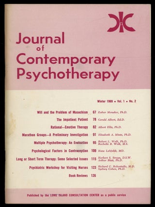 Item #623849 Rational&ndash;Emotive Therapy [in] Journal of Contemporary Psychotherapy &ndash; Vol. 1,...
