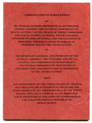 Item #624258 Communications on Human Rights by Ms. Georgia Jackson (Mother of Slain Prisoner...
