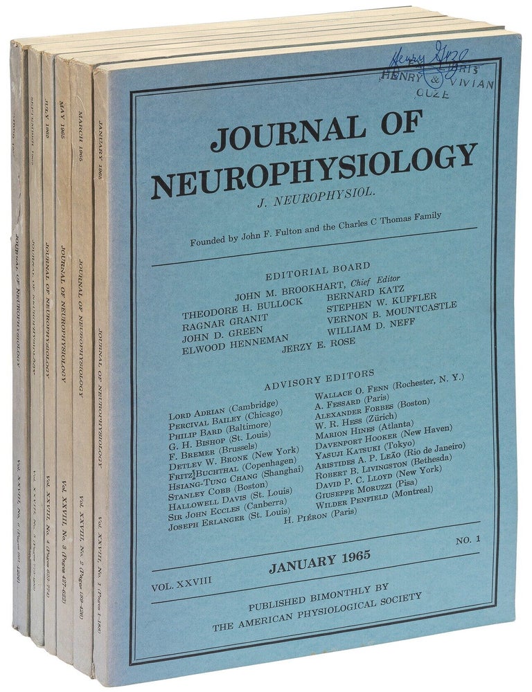 Journal of Neurophysiology &ndash; Vol. XXVIII, 1965 [Six Issues. John M. BROOKHART.