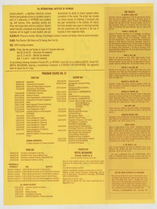 Item #625413 [Brochure]: The International Institute of Hypnosis Announces... A Complete 3-Day...