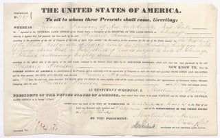 Nine Related Land Grant Documents each Secretarially Signed for President Martin Van Buren by his Secretary and Son Martin Van Buren, Jr., for property in Illinois registered at the Chicago Land Office