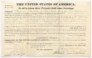 Nine Related Land Grant Documents each Secretarially Signed for President Martin Van Buren by his Secretary and Son Martin Van Buren, Jr., for property in Illinois registered at the Chicago Land Office