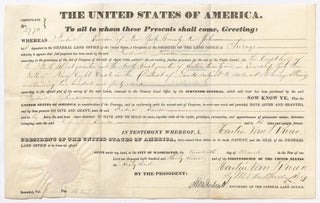 Nine Related Land Grant Documents each Secretarially Signed for President Martin Van Buren by his Secretary and Son Martin Van Buren, Jr., for property in Illinois registered at the Chicago Land Office