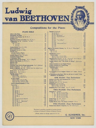 Item #625893 [Sheet music]: First Movement of the Sonata quasi una Fantasia (Moonlight Sonata &ndash;...
