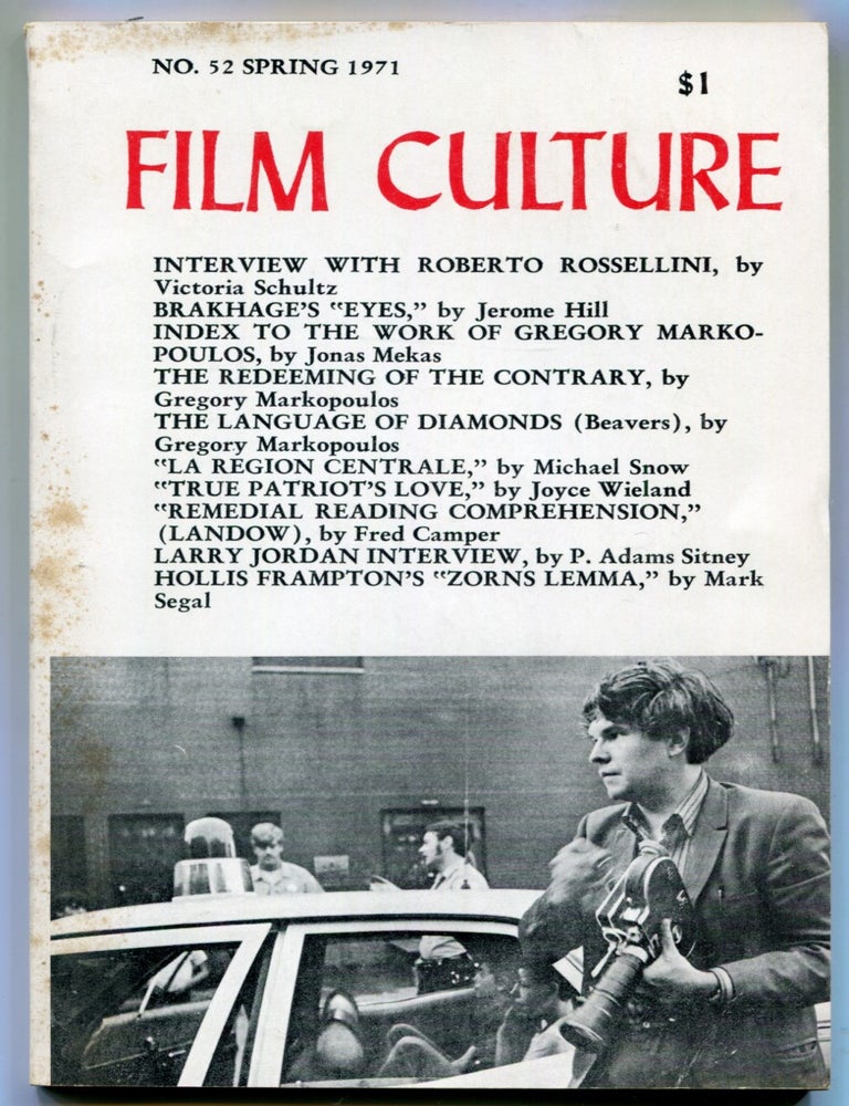 Item #625944 Film Culture &ndash; No. 52 Spring 1971. Jonas MEKAS.