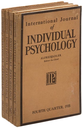Item #625982 International Journal of Individual Psychology – Volume 1, Numbers 1-4, 1935....