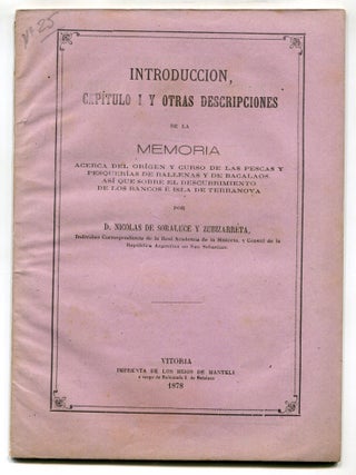 Item #626126 Introducci&oacute;n, Capitulo i y otras descripciones de la memoria acerca del or&iacute;gen y...