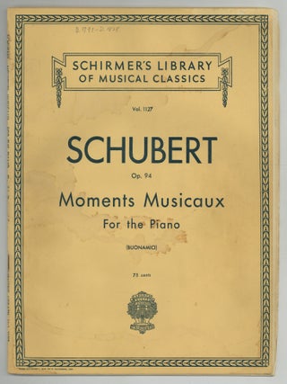 Item #626456 [Sheet music]: Schubert: Op. 94, Moments Musicaux (Schirmer's Library of...