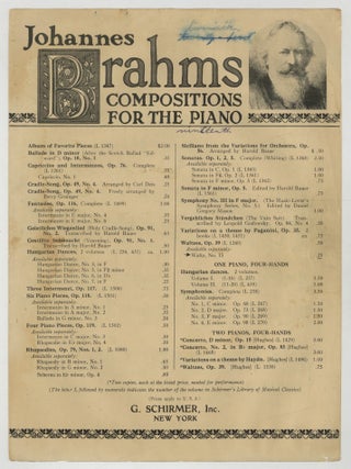 Item #626495 [Sheet music]: Waltz (Op. 39, No. 15). Johannes BRAHMS, Carl Deis