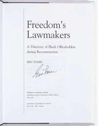 Freedom's Lawmakers: A Directory of Black Officeholders during Reconstruction