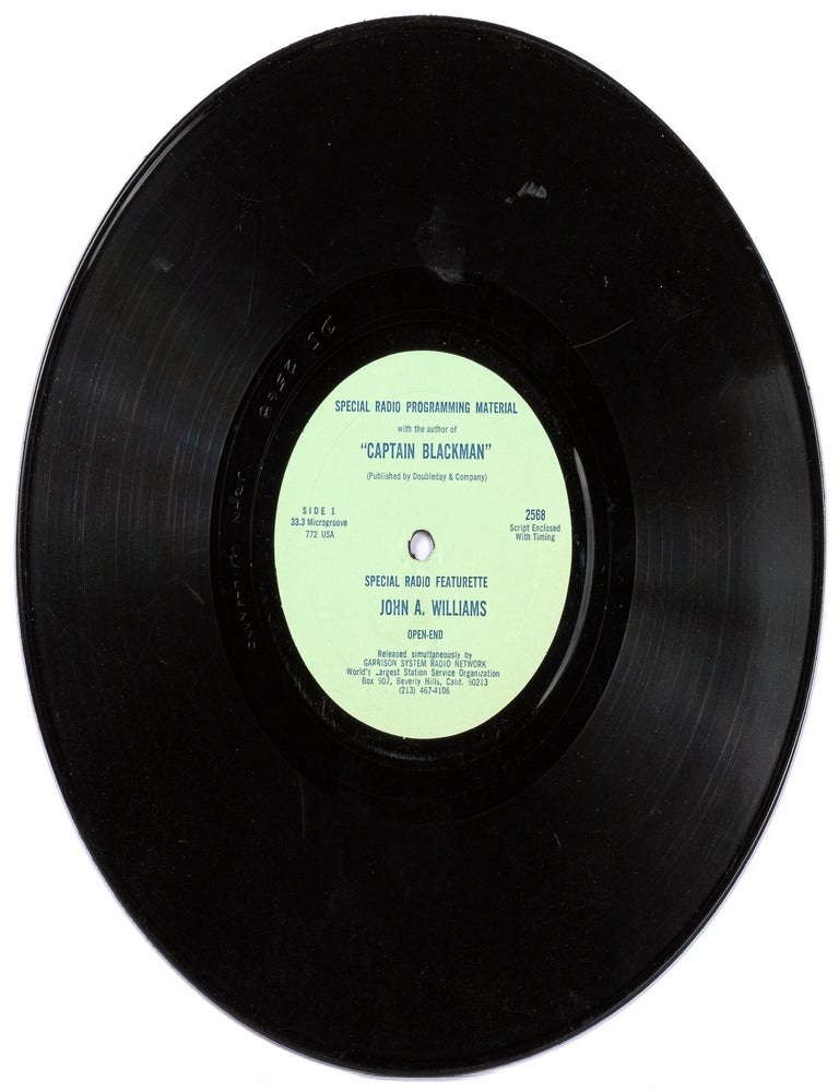 Item #627388 [Vinyl Record]: Special Radio Programming Material with the Author of Captain Blackman. John A. WILLIAMS, Dick Strout.
