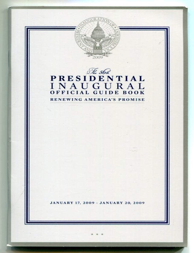 Item #627640 The 56th Presidential Inaugural Official Guide Book: Renewing America's Promise. Emmett S. BELIVEAU, Executive Director.