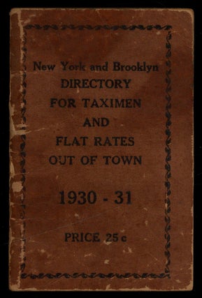 Item #628157 New York and Brooklyn Directory for Taximen and Flat Rates Out of Town 1930-31