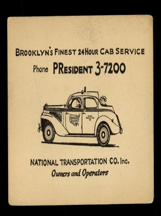 Item #628159 [Trade card]: Brooklyn's Finest 24 Hour Cab Service. Phone PR 3-7200
