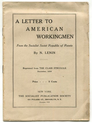 Item #628498 [Offprint]: A Letter to American Workingmen from the Socialist Soviet Republic of...