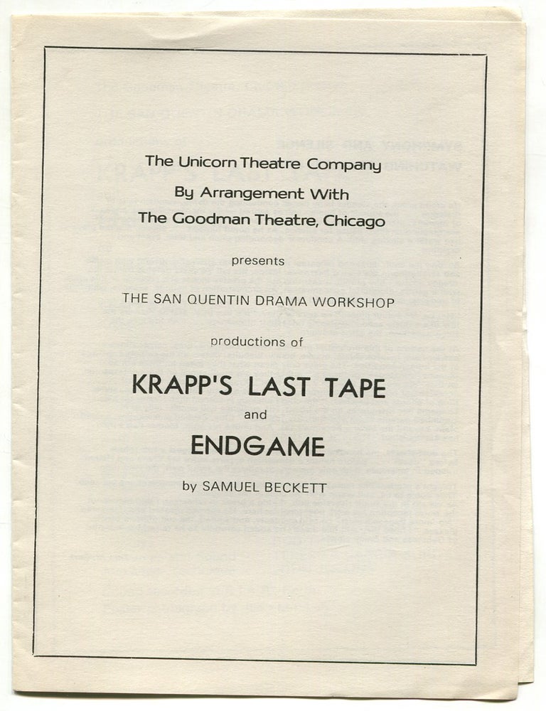 Program]: The Unicorn Theatre Company by Arrangement with the Goodman Theatre, Chicago Presents. Samuel BECKETT.